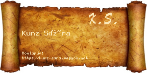 Kunz Sára névjegykártya