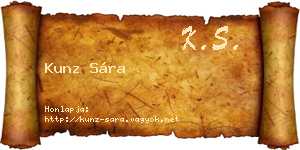 Kunz Sára névjegykártya