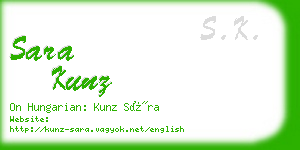 sara kunz business card